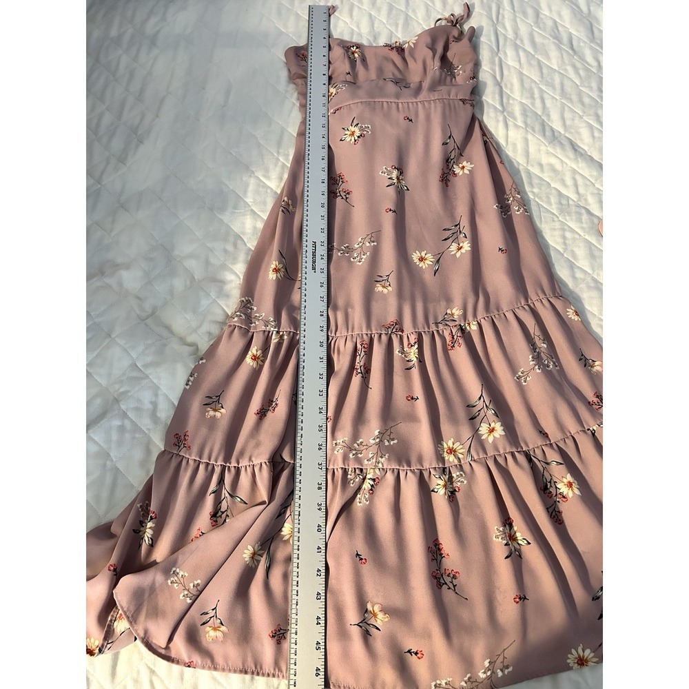 Altar'd State Mauve Pink Floral Tiered Maxi Dress - Picture 12 of 12